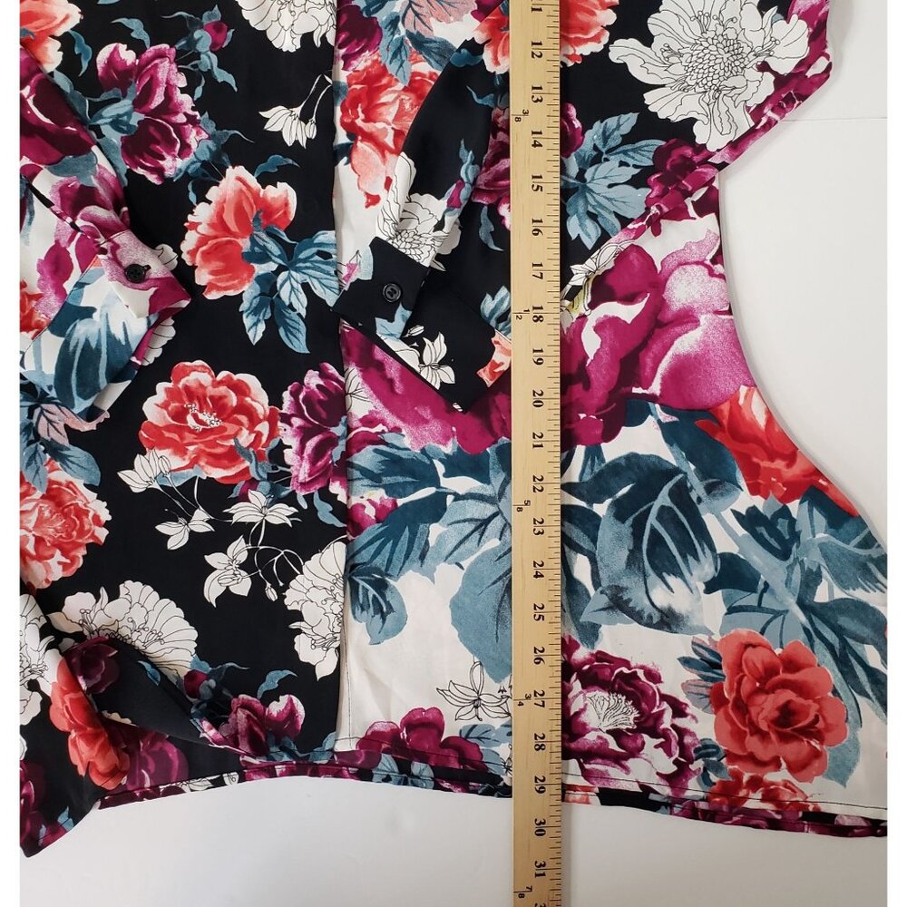 Chicos Patchwork Floral Tunic Blouse Button Up Co… - image 7